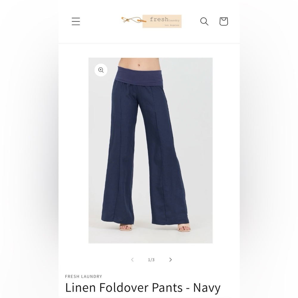 Dark blue wide bottom pants